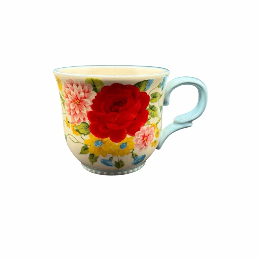 NWT PIONEER WOMAN FLORAL STONEWARE COFFEE MUG
